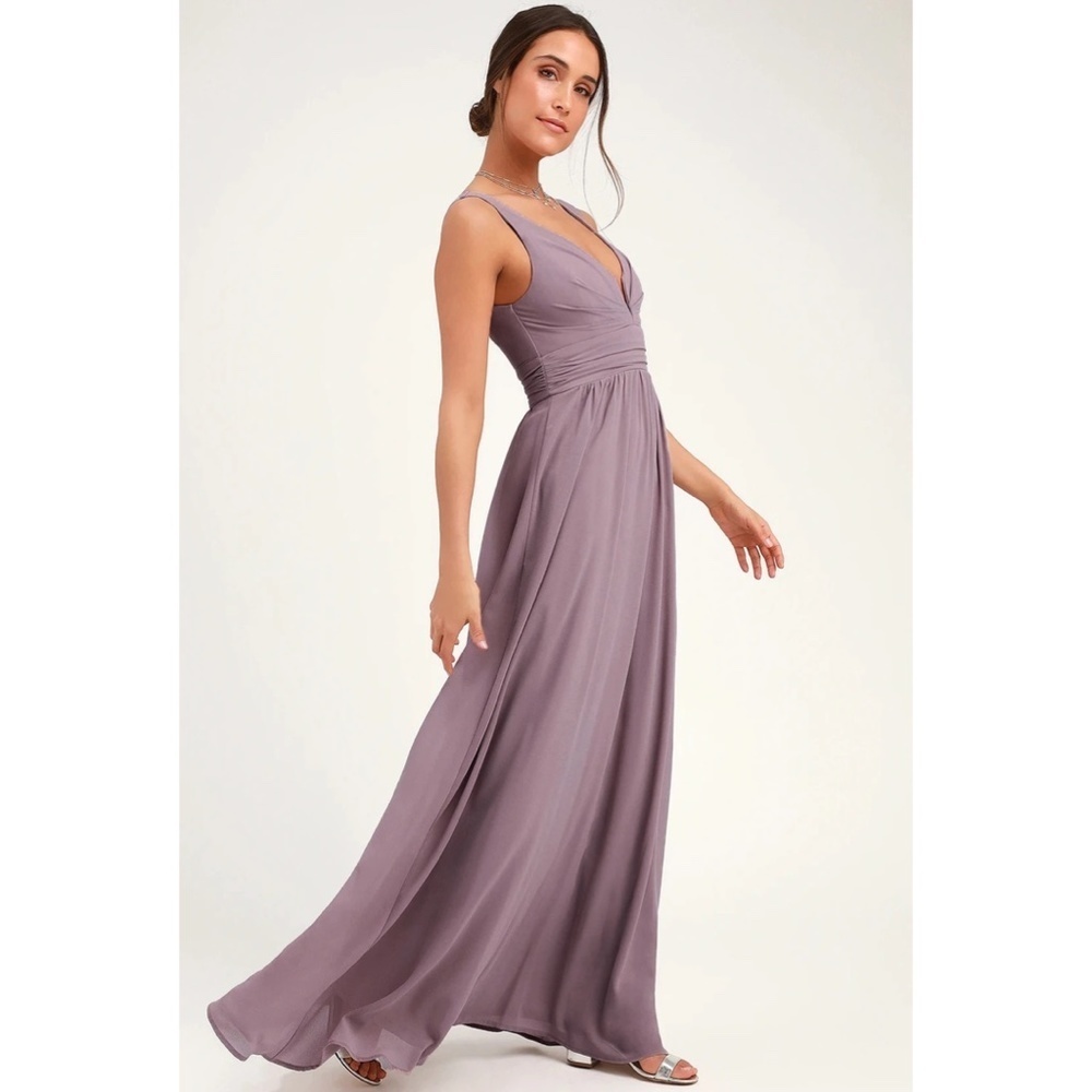 NWT Lulu’s Leading Role Taupe Maxi Dress - Picture 2 of 13
